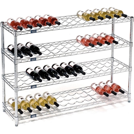 Nexel Wine Bottle Rack, 52 Bottle 48inW x 14inD x 34inH, Chrome 797145